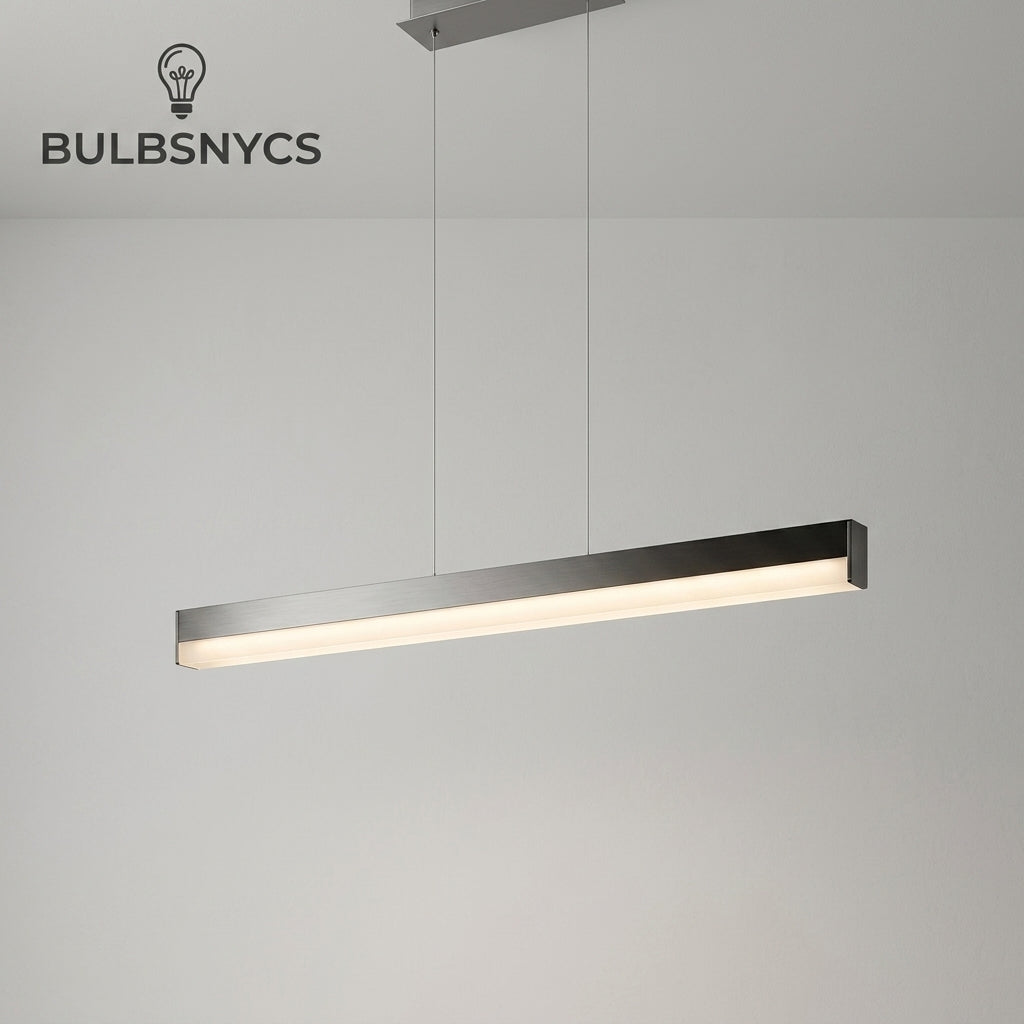Bulbsnycs™ AeroGlint™ Pro-Series Brushed Alloy Linear Suspension Pendant