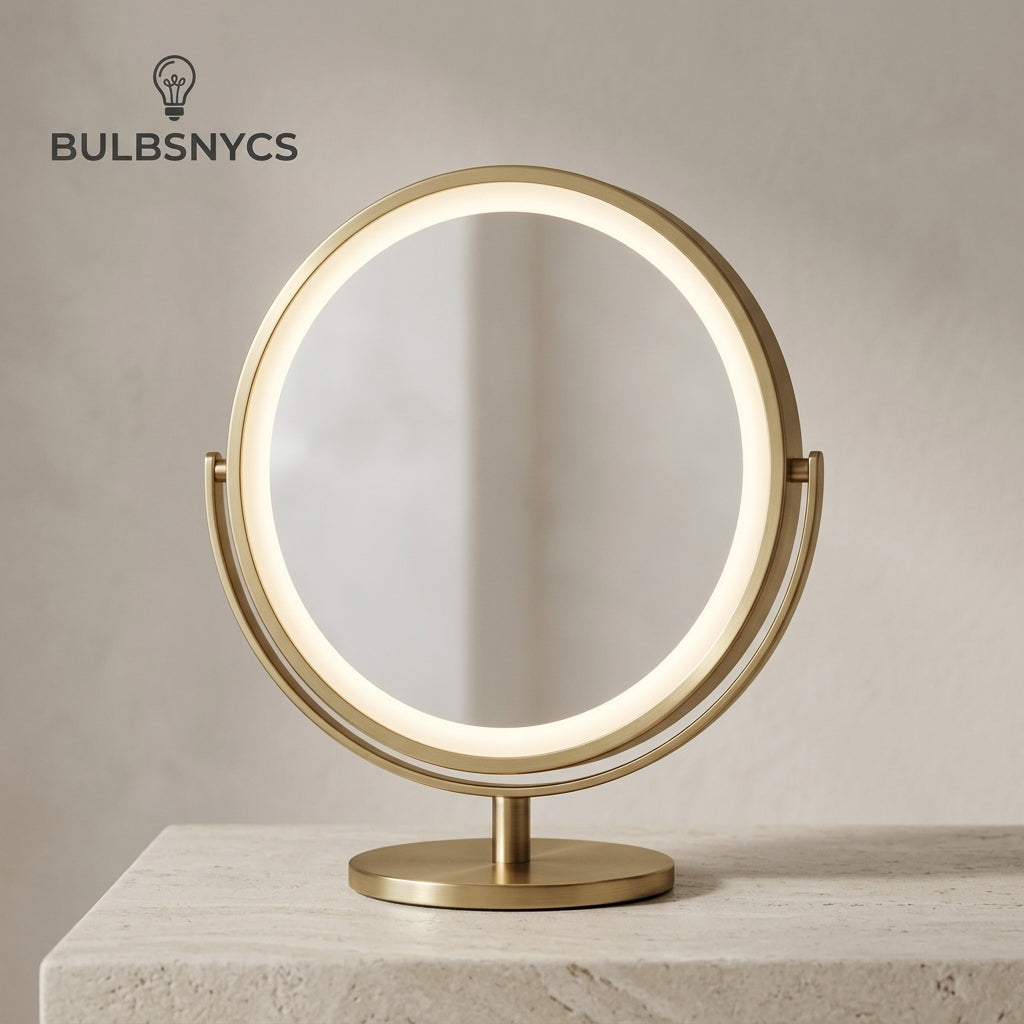 Bulbsnycs™ HaloGlow™ Lux Geometric LED Vanity Mirror